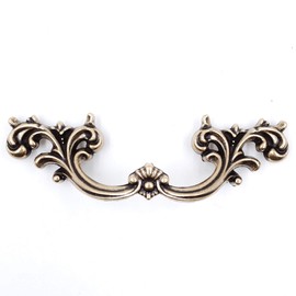 Jetland French Provincial Drawer Pulls - 6-Pack, Antique Brass, 2-1/2" Hole Centers, Vintage Shabby Chic Pulls for Dresser Nightstand Cabinet, PW1619ABR64