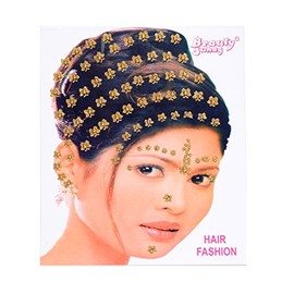 Womens Hair Fashion Flash Tattoo Bindi Stickers for Forehead, Nose, Chin, Hair, Ears- sku101204