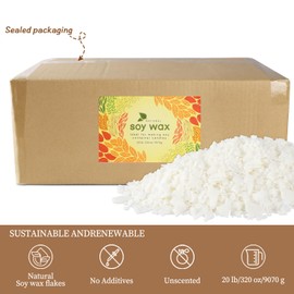 Natural Soy Wax for Candle Making 20 lb Bag, Soy Wax Flakes,DIY Candle