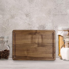 Casual Home Delice Rectangle Juice Drip Groove Cutting Board 12"Wx8"Dx0.75"H, Walnut