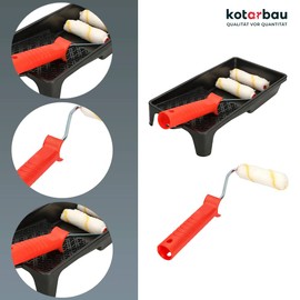 KOTARBAU® Painter's Set with Paint Tray The Perfect Tool for Any Painter, Paint Replacement with 2 Paint Rollers, 100 mm Roller Handle