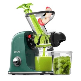 SiFENE Compact Cold Press Juicer Machine Vegetable and Fruit Juice Maker Squeezer, Easy to Clean, BPA Free , High Nutrition Extraction sunkist  juicer tiktok shop blender machine barbell - Color: green