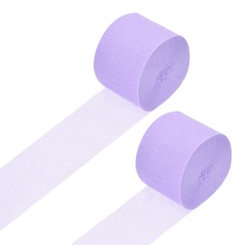 Rebower Crepe Paper Roll, Light Purple Crepe Paper Streamers Sheets, [for Party Streamer Decorations, Birthday Party] - 1.8 Inch x 82 ft / 2 Roll
