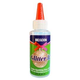 Beacon Glitter-It! Quick-Drying, Crystal Clear, Non-Toxic Glue for Sparkling Glass Decor & Ornament Crafting, 2-Ounce, 2-Pack