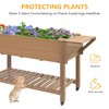 ketive Raised Garden Bed with Lockable Wheels Mobile Elevated Wood