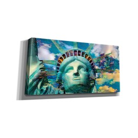 Epic Graffiti 'Usa New York Statue Of Liberty Face' by Pedro Gavidia Canvas Wall Art, 40" x 20"
