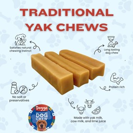 Doggo Dog Chew - Premium Yak Cheese Himalayan Dog Chews - Natural Yak Chews for Large and Small Dogs - Yak Milk Dog Chew - Long-Lasting Treats Aggressive Chewers - X-Large, 5 Pounds (15 Pieces)