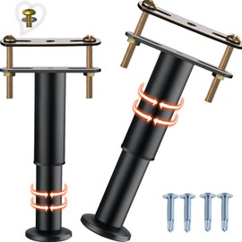 FafdBinm Bed Support Legs 7-12 Inch 2-Pack,Adjustable Heighe Heavy Duty Risers for Most Frames/Box Spring/Platform/Slats, Easy Install, Black Metal