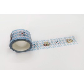 Alice in Wonderland Tea Cups Pattern washi Tape. Extra Long Tape of 10 metres / 394". for scrapbooks, Gift Wrapping, Crafts and Decorating