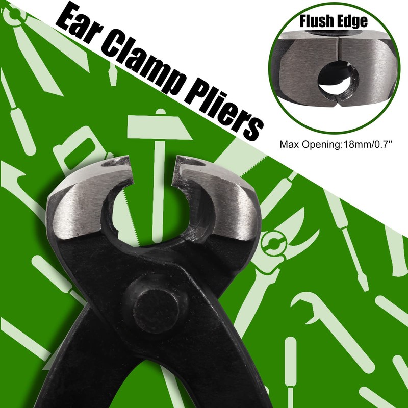 SPEEDWOX 9-Inch Ear Clamp Pliers with Front & Side Crimp