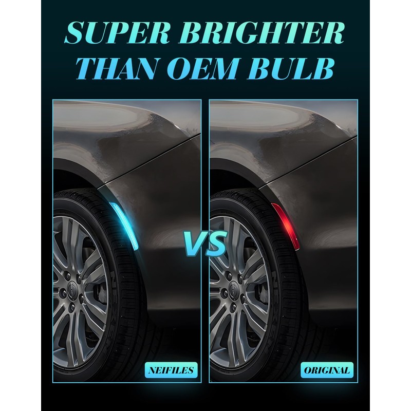 NEIFILES LED Rear Side Marker Light Compatible with Chrysler 200