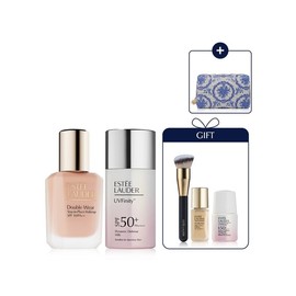 [3][Exclusive] NEW Double Wear Foundation + UV Finity Set (+Double Wear Brush+2 Deluxe Types+Pouch) / [3][단독] NEW 더블 웨어 파운데이션 + UV 피니티 세트 (+더블 웨어 브러쉬+디럭스 2종+파우치)