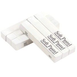 6Pcs Square Soft Pastels Set,Pure Colors Non Toxic Drawing Square Chalk,Soft Artists Pastels for Students Beginners Professionals(White)