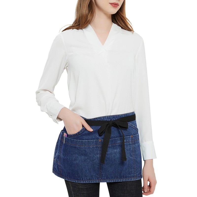Aiden Brothers 100% Cotton Denim Unisex Waist Apron, 7 Pockets