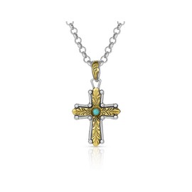 Montana Silversmiths Christian Faith Cross Men's Necklace (At The Center of Faith Cross Necklace)