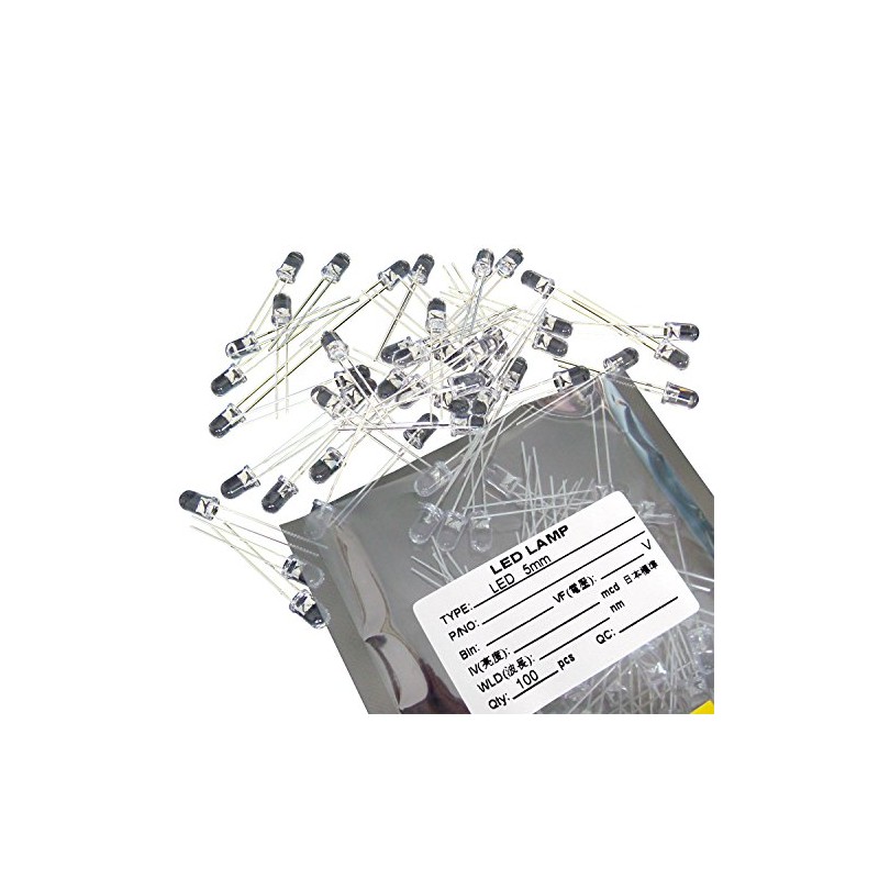 Kaito Denshi (100 Pieces) LED 5mm Blue Cannonball Shape 14000-16000mcd