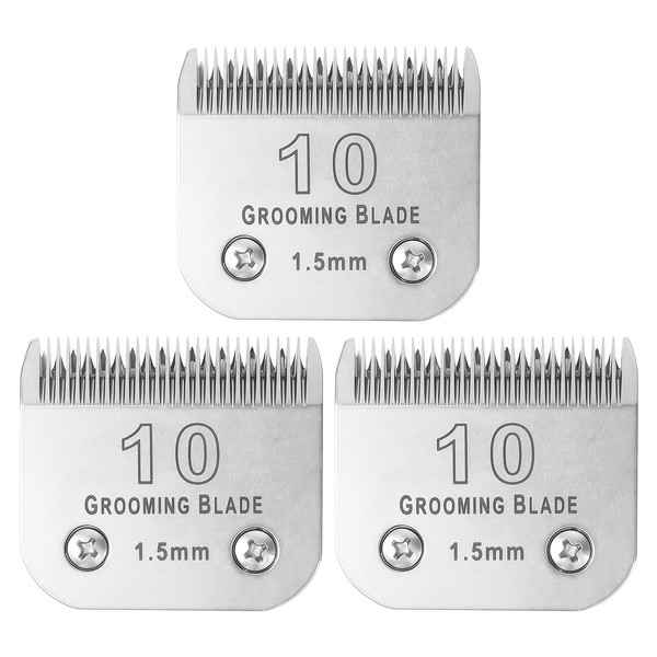 MEMIRY 3 Pcs Size 10# Detachable Dog Grooming Blades, Compatible