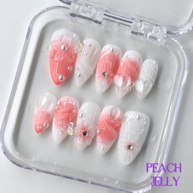NailPhoria｜SURPRISE DEAL Collections (70 Styles) acrylic press nails:_Peach Jelly_S