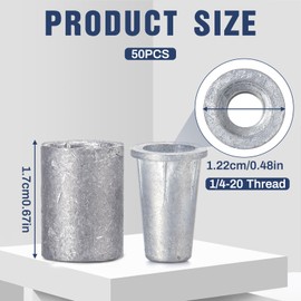 Hicarer Anchors for Concrete 1/4-20 Thread for Hurricane Shutter Concrete Anchors Hurricane Shutter Hardware Wall Anchor Bolts Machine Screw Bolts (25)