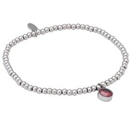 Ardú Happy Birthday Bracelet - Beaded Stainless Steel Bracelet with Heart Charm, Non-Tarnish & Sweatproof | Jewellery Gift for Daughter, Cousin, Friend & Sister (Silver - 40th)