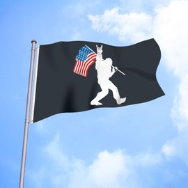 FLAGBURG American Flag Bigfoot Sasquatch Outdoor Flag Banner Breeze Flag Home Garden Flag 3x5 Ft Flag Decorative Flag