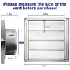 Funmit 6'' Metal Dryer Vent Cover, 7"x7" Outside Dimensions with