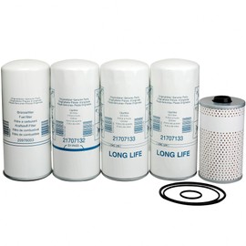 5 Pcs 85132685, 85105170 Oil Fuel Filter Kit Replaces 21707132, 21707133 (23658092), 20976003 (22480372), FF5369W Fits VOLVO VNL 760 860, VN, VNM, VNX, VHD, VAH truck VE D13 Engine (Pack of 1 Set)