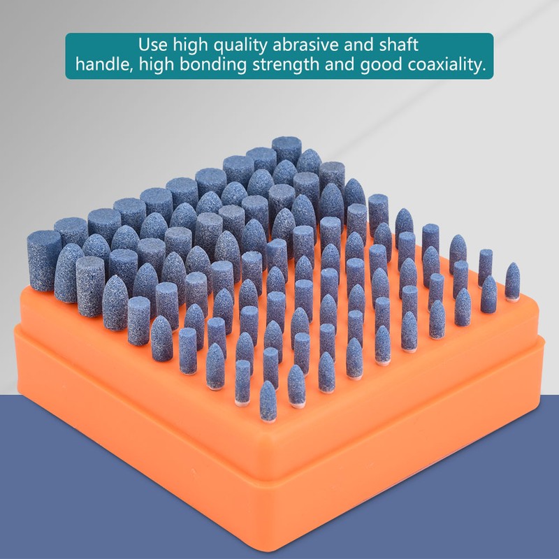 100Pcs Polishing Stone Head Grinding Wheel Burr Bit for Grinder