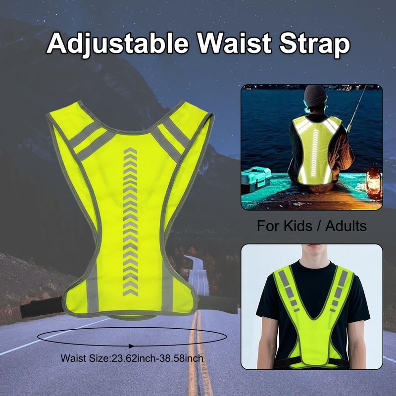 2 PCS Warnwesten, mit Tasche Fahrradweste, Einstellbar Warnweste Erwachsene, Wird