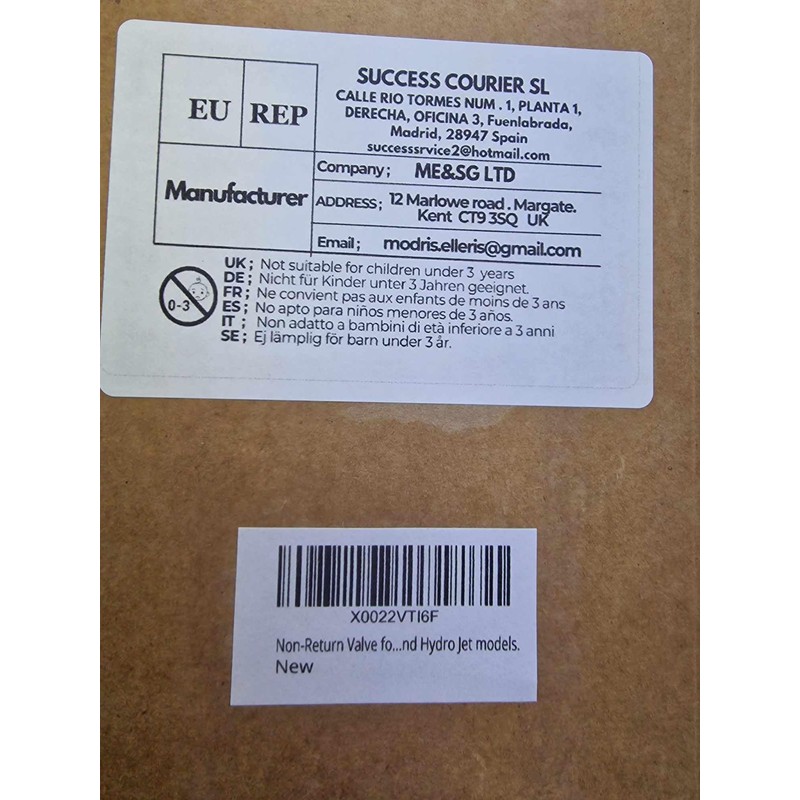 Non-Return Valve for the A Connection Compatible with Bestway Lay