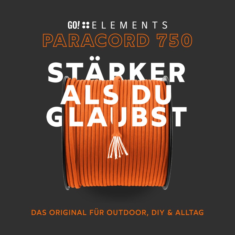 GO!elements 30 m Paracord Rope Made of Tear-Resistant Nylon Cord