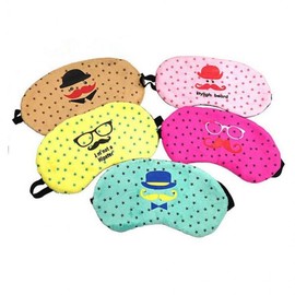 007 Mustache Character Sleep Eye Mask BL506 Yellow 100ea