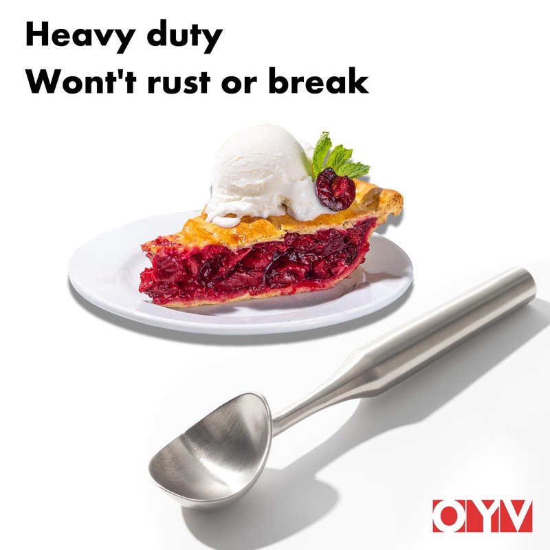 OYV Stainless Steel Ice Cream Scoop, Ergonomically Designed Handle for