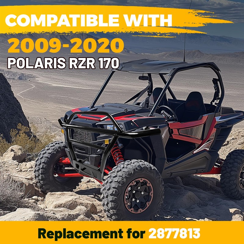 KUAFU Front Bumper Brush Guard Compatible with 2009-2020 Polaris RZR