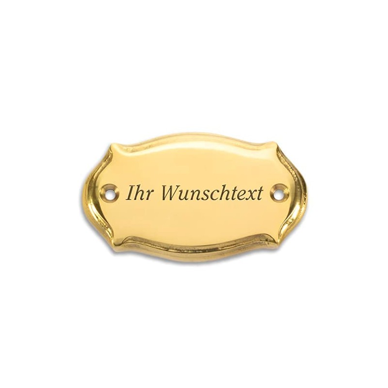 Brass Sign with Your Engraving - 86 x 48mm Oval