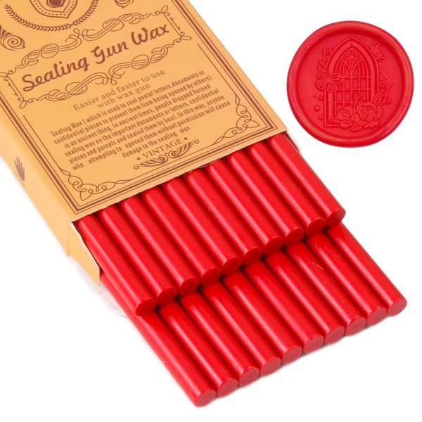 Red Sealing Wax Sticks, WASOHLING 20Pcs Glue Gun Wax Seal
