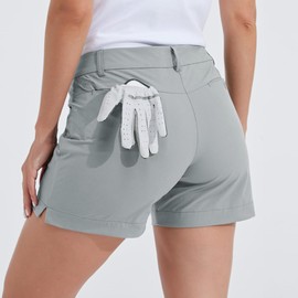 Willit Women's 4.5" Golf Shorts Hiking Athletic Shorts with Pockets Quick Dry Water Resistant Gray Size 6