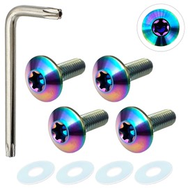 RENPA Titanium Alloy License Plate Bolt Smart Design Vehicle Inspection Compatible (Aurora Bolt Length 0.8 inch (20 mm)