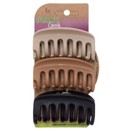 GOODY Planet Sustainable Round Claw Clips, Assorted Colors (Colors may vary), 3 Counts (Pack of 1) - Pain-Free Hair Accessories for Women, Men, Boys and Girls