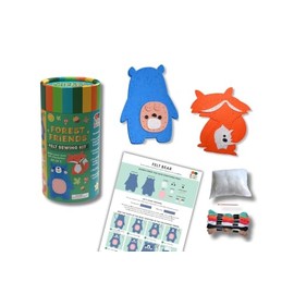 Buddy & Barney Felt Sewing Kit Tube - Forest Friends | Kids Safe Sewing Activity Set Animal Arts and Crafts for Children Bear Fox Easy to Learn Plush Fun for Beginners DIY