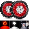 Nilight 2PCS 4" Round Red White LED Trailer Tail Lights