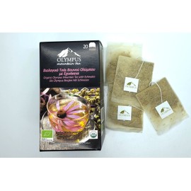 Organic Olympus Mountain Tea with Echinacea. 20 Tea Bags of 1.5 gr. Net Weight 30 g / 1.05 oz