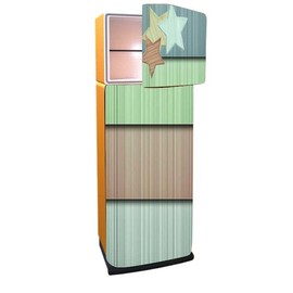Kota Creations Abstract Three Star Adhesive PVC Vinyl Sticker Fridge Wrap Decorative Wallpaper (60cm X 160cm, Multicolor)