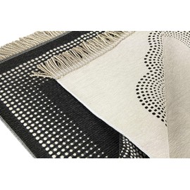 Muslim Prayer Rug with Prayer Beads | Janamaz | Sajadah | Soft Islamic Prayer Rug with Mihrab Design | Islamic Gifts | Prayer Carpet Mat, Chenille Fabric, Cream