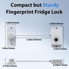 Keylesslife Fingerprint Fridge Lock,Child Proof Refrigerator Lock for Kids with