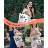 SZERE Initial L Pink Canvas Tote Bag, Miss L Initial