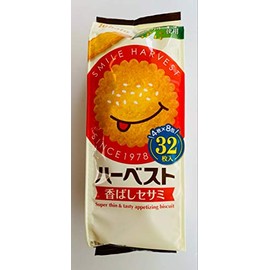 Tohato Harvest Set of 2 Types x 2 Bags Each, Butter Toast/Scented Sesame, 32 Sheets per Bag (4 Sheets x 8 Packs)