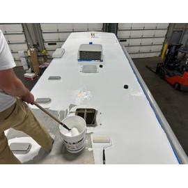 100% Silicone Roof Sealant - Self Leveling - Complete Waterproofing - Easy One Coat Application - Designed for Your RV, Camper, Trailer, Commercial Building... (1 Gallon, White)