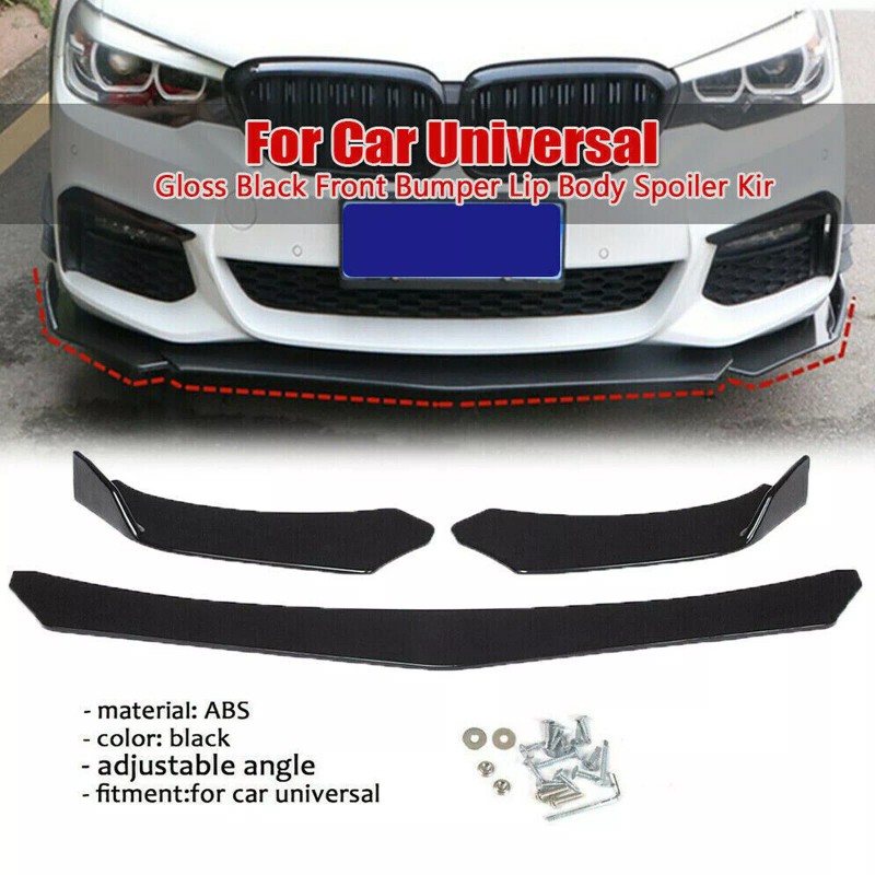 Unbranded Universal Car Front Bumper Lip Chin Spoiler Splitter Glossy