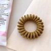 Tangle-free Pastel Matte Telephone Cord Spring Hair Tie Coffee (WFHD8UF) / 꼬임방지 파스텔 무광 전화선 스프링 헤어끈 커피 (WFHD8UF)